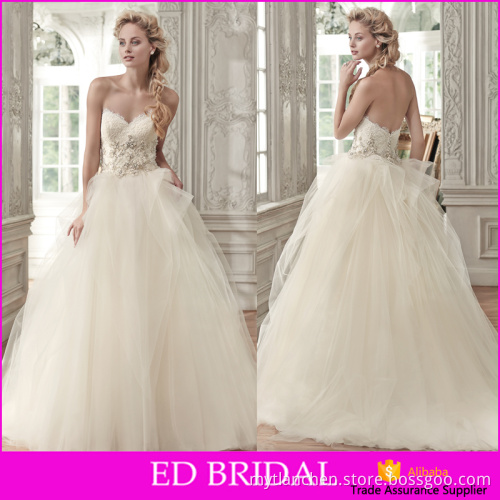 New Fashion MA1801 ED Bridal Off Shoulder Handmade Flower Delicate Tulle China Wedding Dress